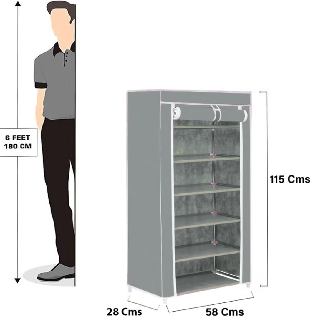 FLIPZON Premium 6-Tier Shoe Rack – Space-Saving, Durable &amp; Stylish Storage Solution Souq Al Riyad